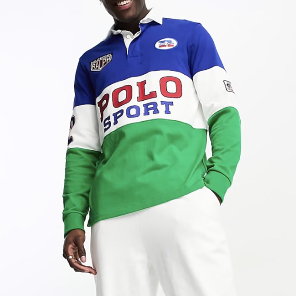 Polo by Ralph Lauren Blue and Green Long Sleeve Shirt - Picture 3 of 10